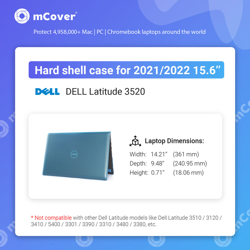 mCover Case ONLY Compatible for 2021-2023 15.6" Dell Latitude 15 3520 3530 Series Laptop Computer (NOT Fitting Other Dell Models)