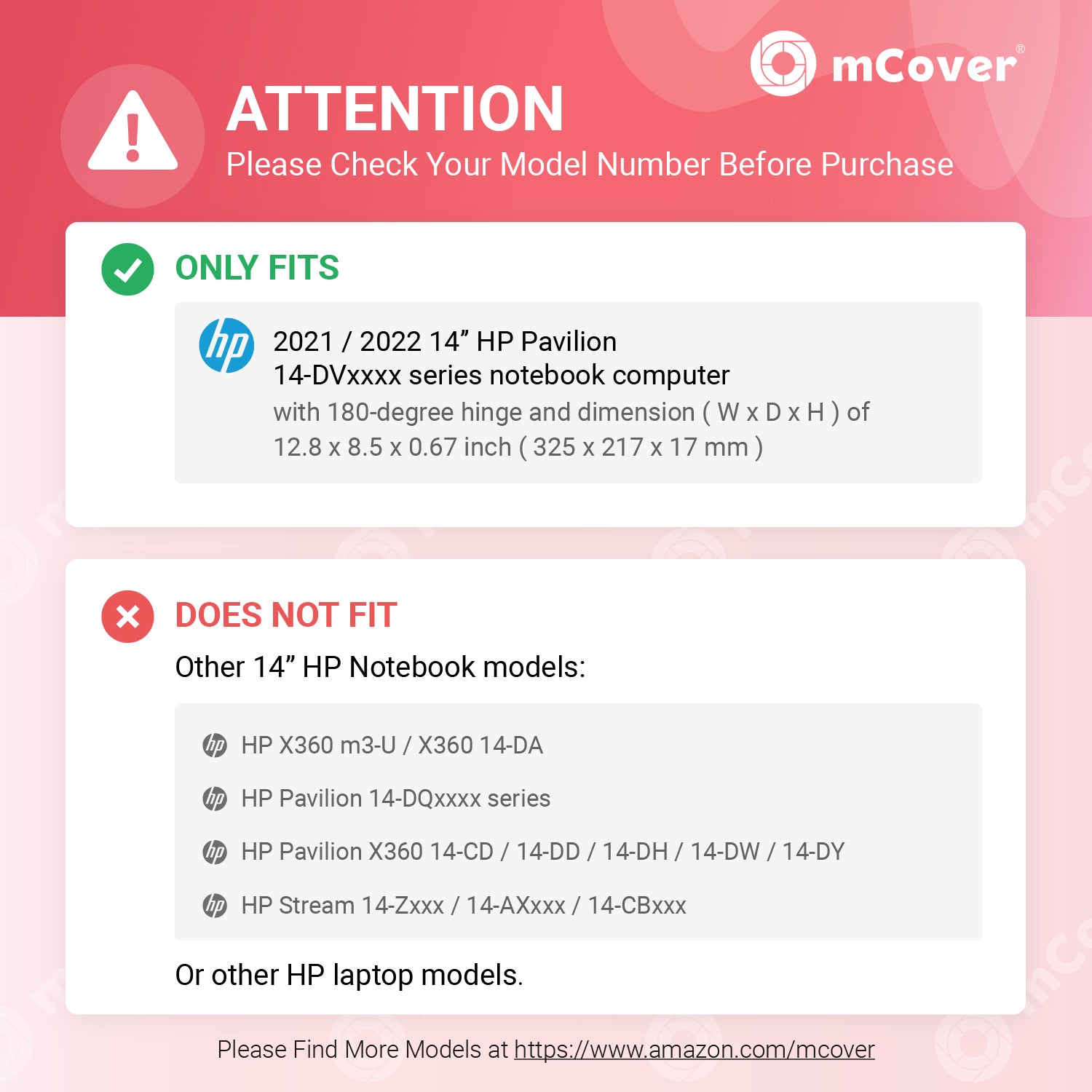 mCover Case Compatible for 2021~2022 14" HP Pavilion 14-DVxxxx Series Traditional (with 180° Hinge) Notebook Computers ONLY (NOT Compatible with Other HP Pavilion Series)