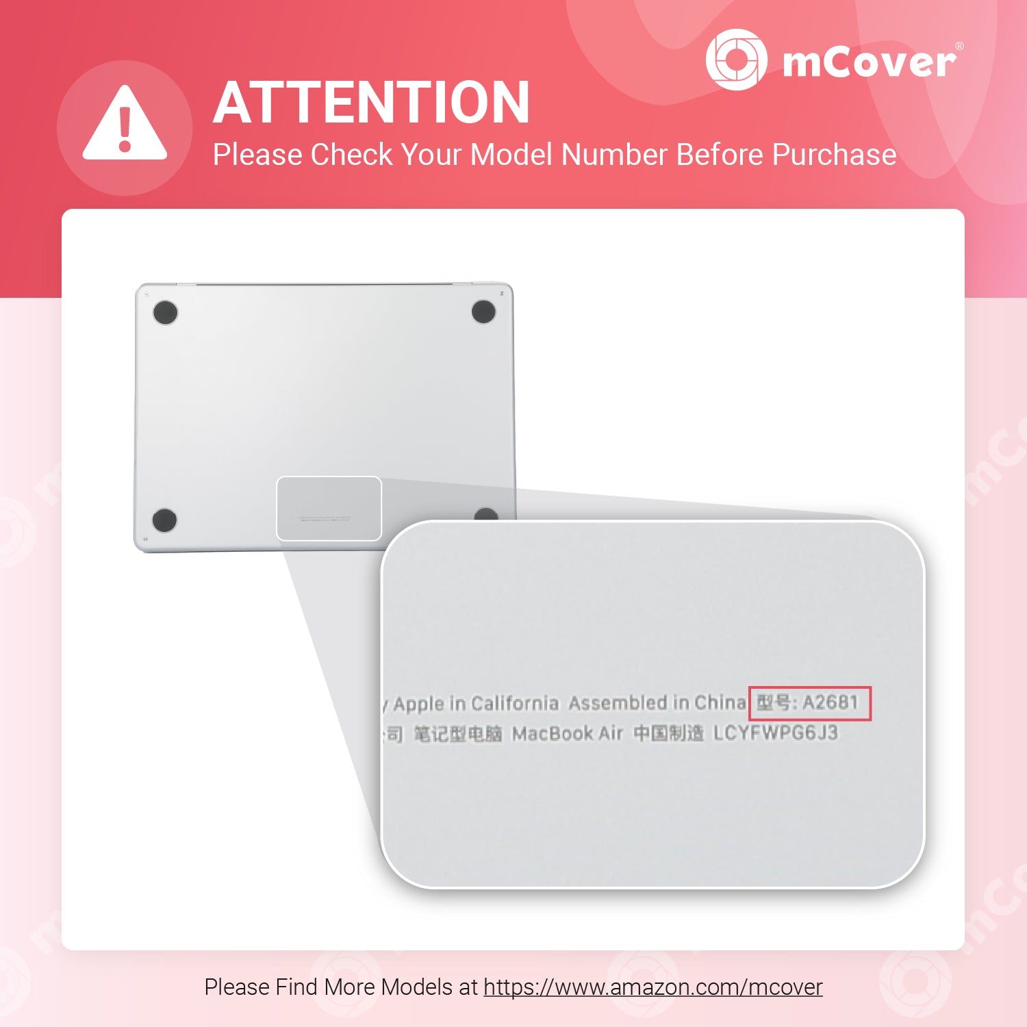 mCover Case Compatible Only with 2022 or Later 13.6” MacBook Air Laptop Computer ( Model A2681, with M2 Chip, 13.6" Liquid Retina Display, USB-C + MagSafe3 connectors )