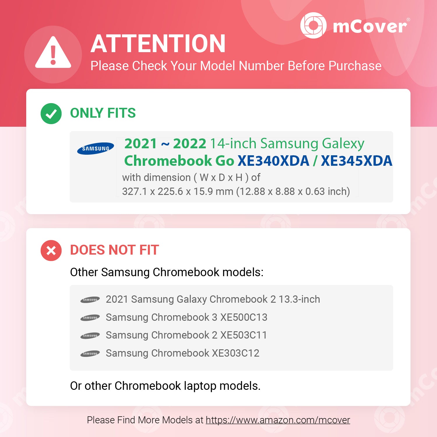 mCover Case Compatible for 2021~2022 14" Samsung Galaxy Chromebook Go XE340XDA XE345XDA Series Laptop Computers ONLY (NOT Fitting Any Other Samsung Models)