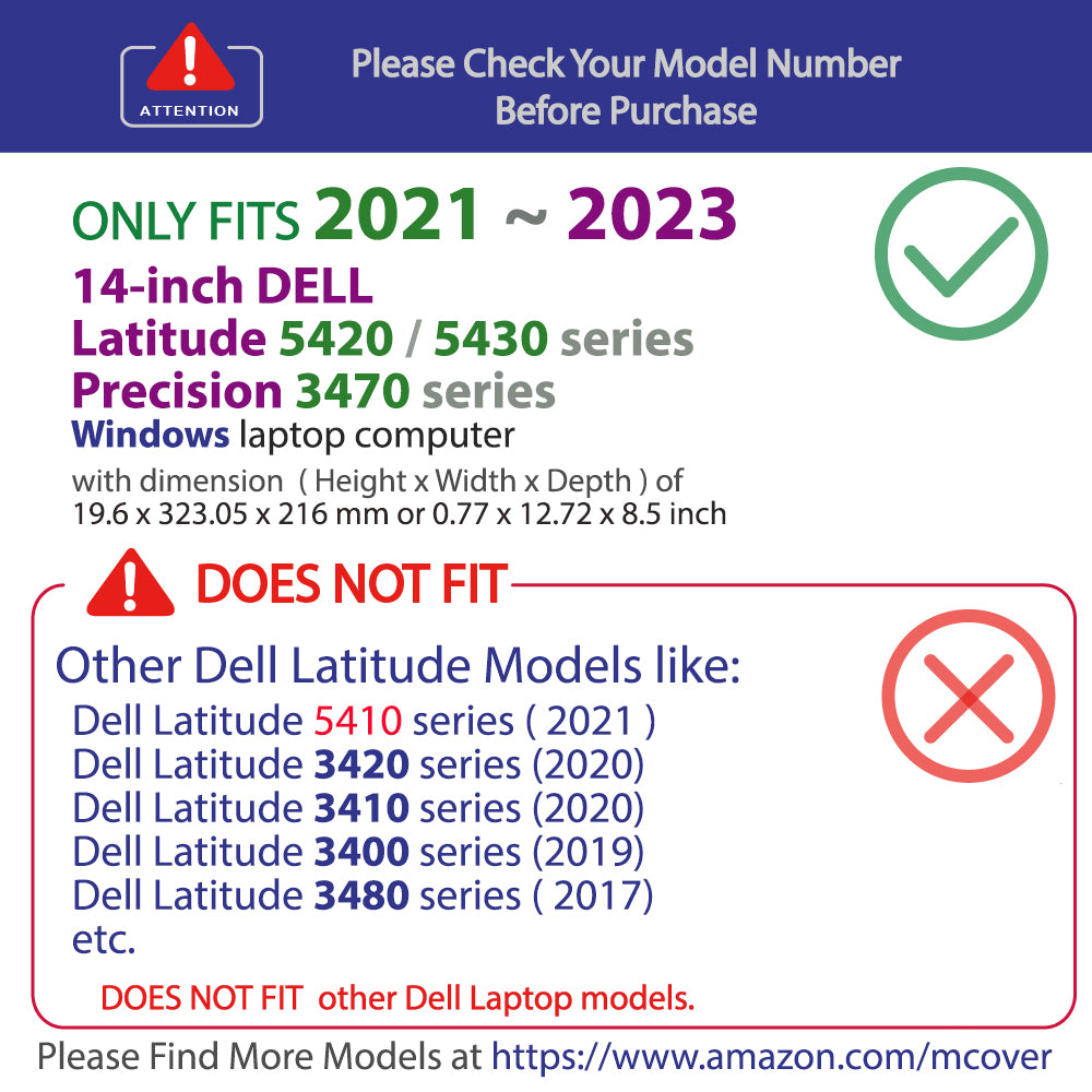 mCover Case Only Compatible for 2021 ~ 2023 14-inch Dell Latitude 5420 5430 Windows Notebook PC (NOT Fitting Any Other Dell Models)