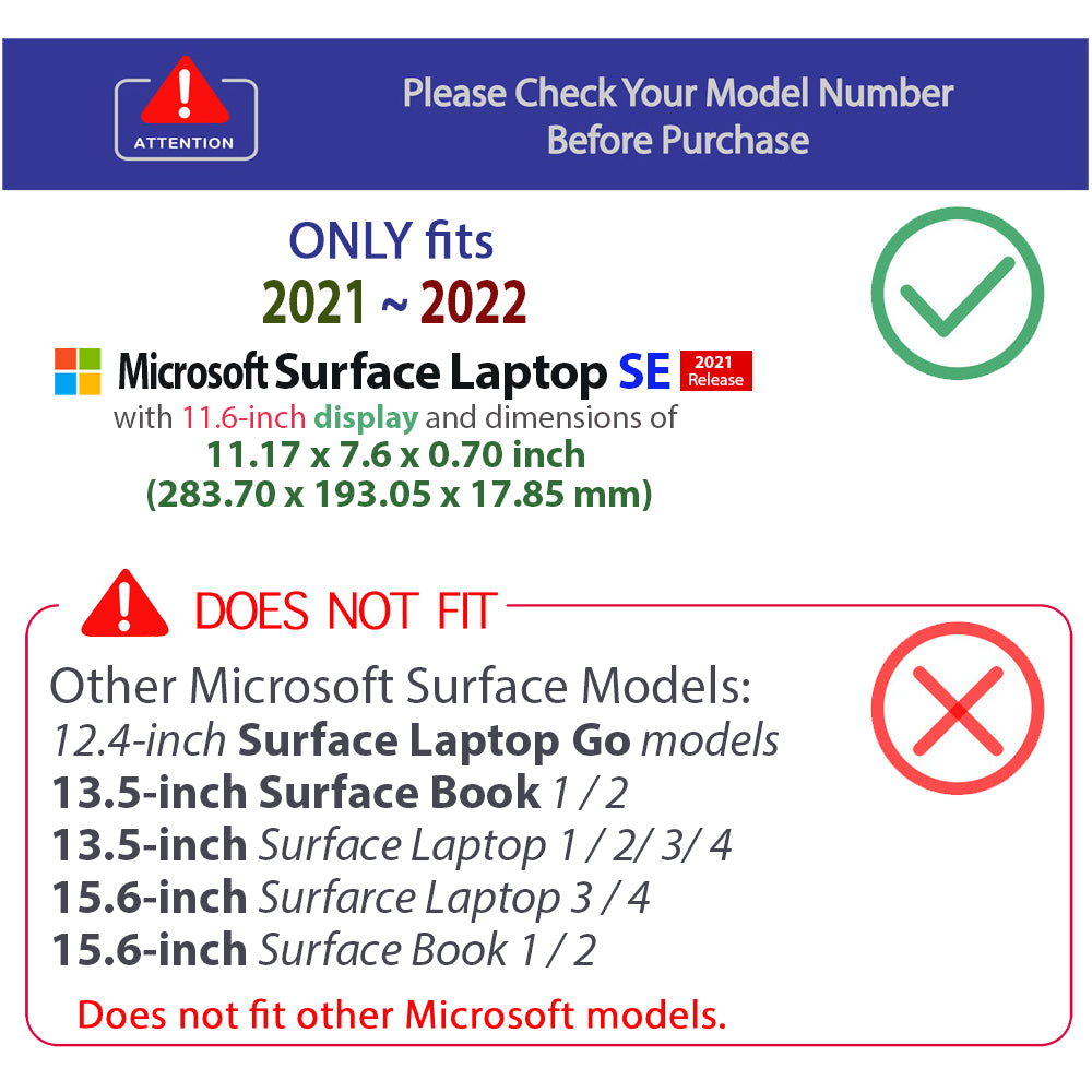 mCover Case Compatible for 2021-2022 11.6" Microsoft Surface Laptop SE Only ( Not Compatible with Any Other Surface Models )