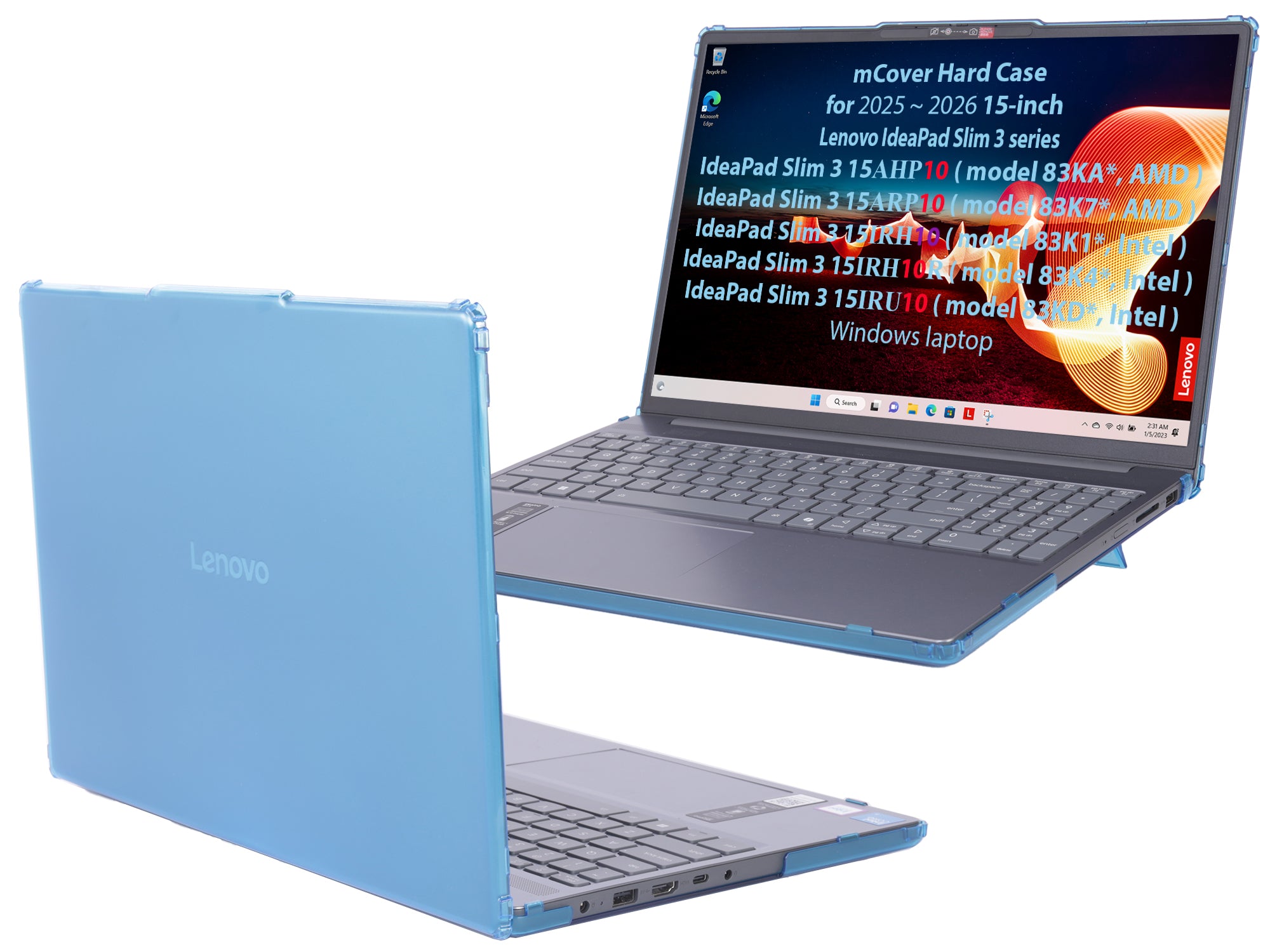 mCover Case ONLY Compatible for 2025-2026 15" Lenovo IdeaPad Slim 3 15AHP10 / 15ARP10 / 15IRH10 / 15IRU10 Series Windows Computers (NOT Fitting Any Other Lenovo Models)