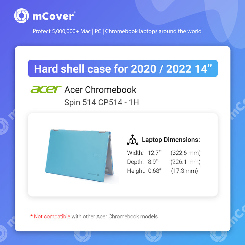 mCover Case Compatible for 2020~2022 14" Acer Chromebook Spin 514 CP514-1H Series Convertible Notebook Computer ONLY (NOT Fitting Other Acer Models)
