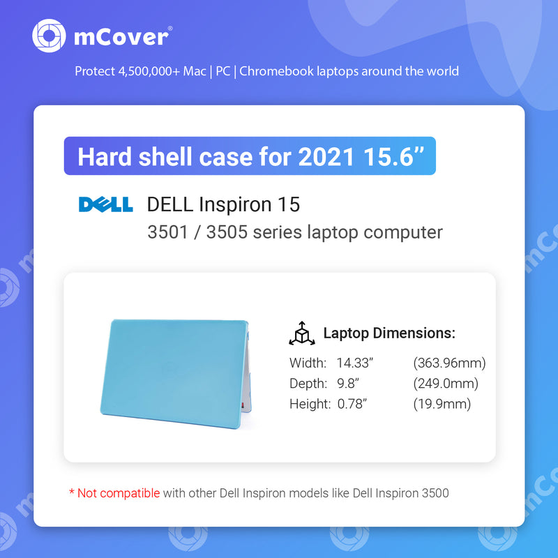 mCover Hard Shell Case Compatible with 2021 15.6-inch Dell Inspiron 15 3501 3505 Series (NOT Fitting Other Dell Models ) Laptop Computers