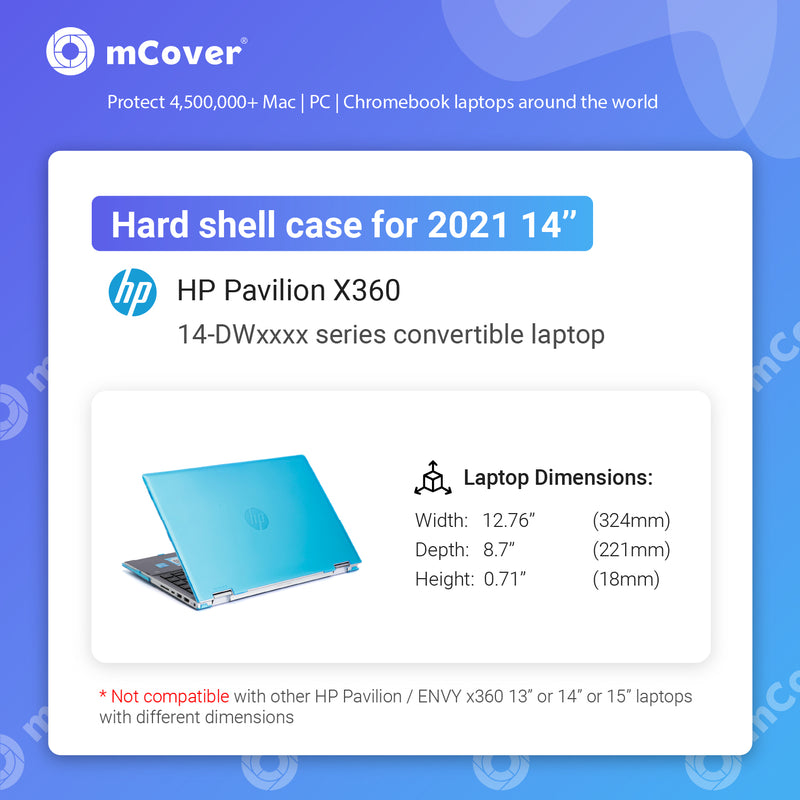 mCover Hard Shell Case Compatible with 2021 14" HP Pavilion x360 14-DWxxxx Series (NOT Compatible with Other HP Pavilion Series) Convertible laptops ( HP-PAVILION-x360-14-DW