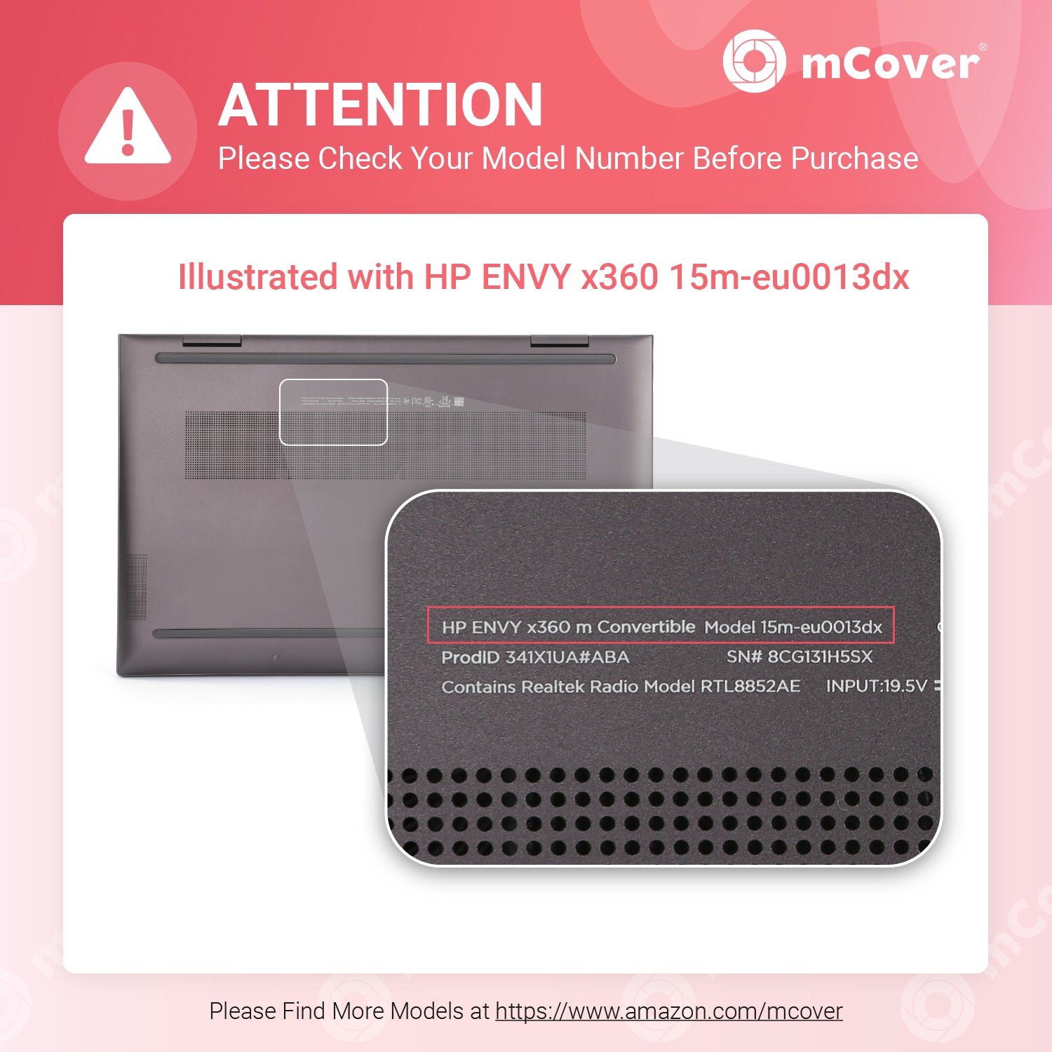 mCover Case Compatible for 2021~2022 15.6" HP Envy x360 15-ESxxxx (Intel CPU) / 15-EUxxx (AMD CPU) Series Laptop ONLY (NOT Fitting Any Other HP Models)