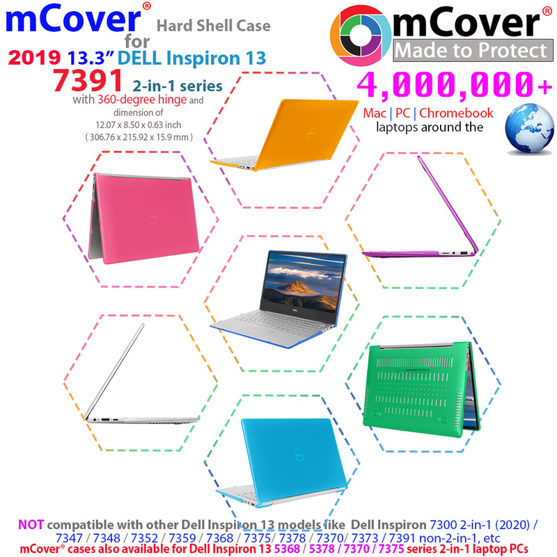 mCover Hard Shell Case for 13.3" Dell Inspiron 13 7391 2-in-1 Convertible Laptop Computers