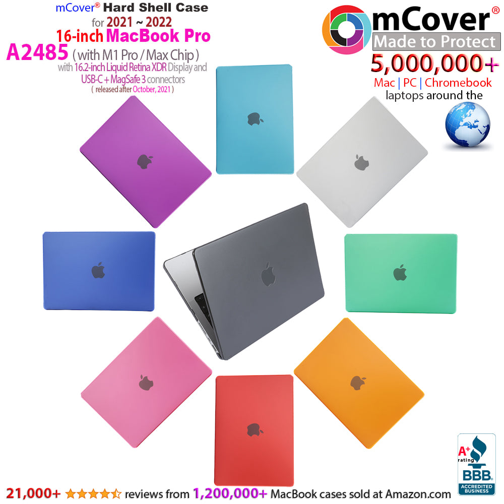 mCover Case Only Compatible for 2021~2025 16” MacBook Pro Laptop Computer (with M1 | M2 | M3 | M4 Pro/Max Chip, 16.2" Liquid Retina XDR Display, USB-C + MagSafe3 + HDMI connectors)