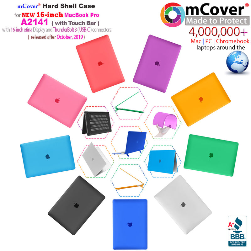 mCover Hard Shell Case for Late-2019 16'' Model A2141 MacBook Pro (with 16" Retina Display, with Touch Bar & Integrated Touch ID Sensor, Thunderbolt 3 / USB-C Ports)