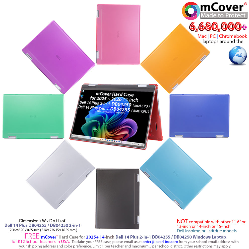 mCover Case ONLY Compatible for 2025-2026 14" Dell 14 Plus 2-in-1 DB04250 / DB04255 Windows Laptop PC (NOT Fitting Any Other Dell Models)