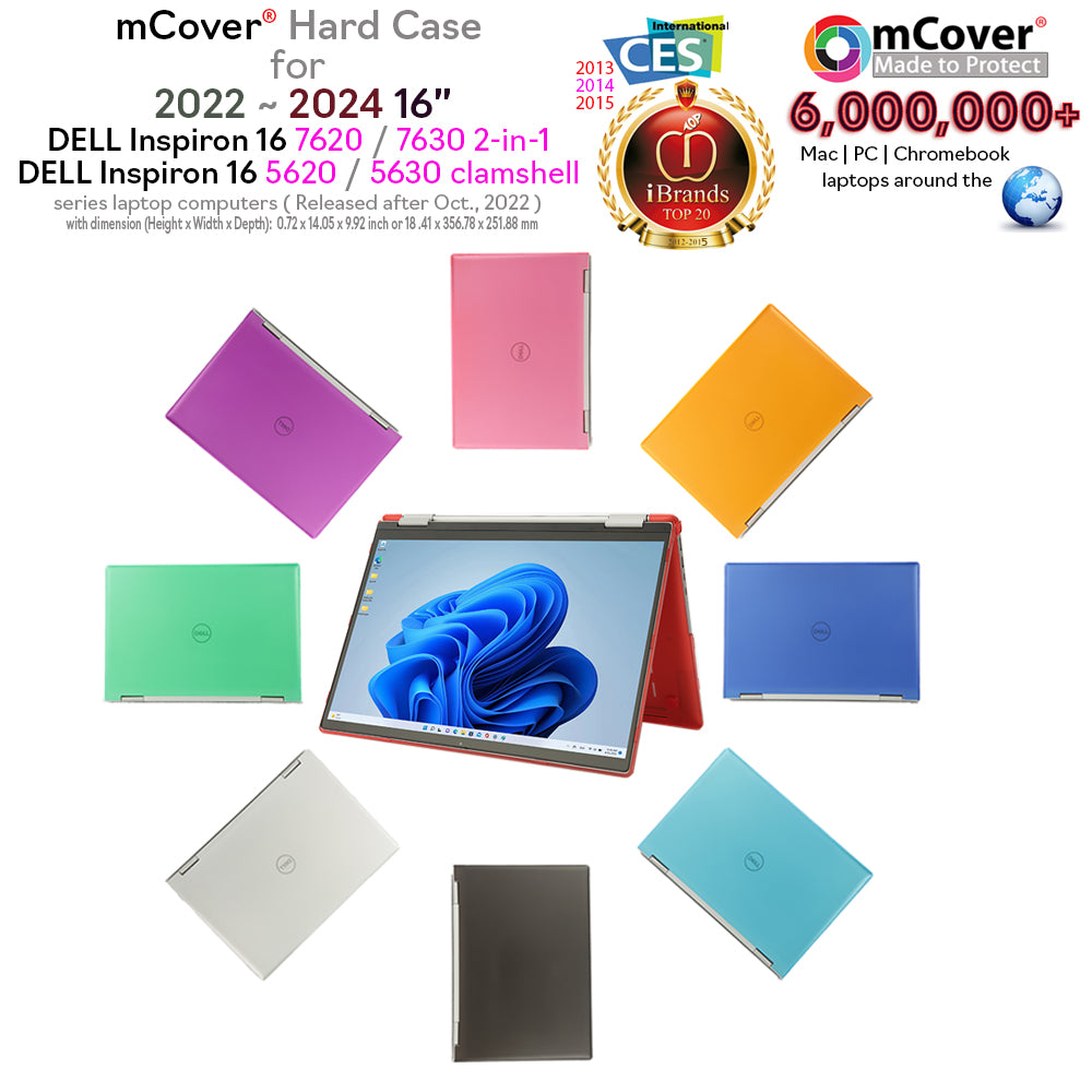 mCover Case ONLY Compatible with 2022～2024 16" Dell Inspiron 7620 2-in-1 Inspiron 5620/5630 Clamshell Windows Computer (NOT Fitting Any Other Dell Models)