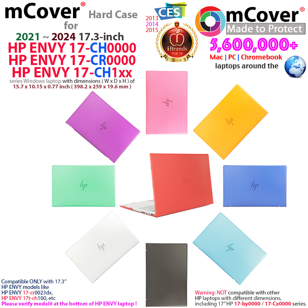 mCover Case Compatible ONLY for 2021-2024 17-inch HP Envy 17-CRxxxx / 17-CH0000 / 17-CH1xx Series Windows Notebook PC (NOT Fitting Any Other HP Models)