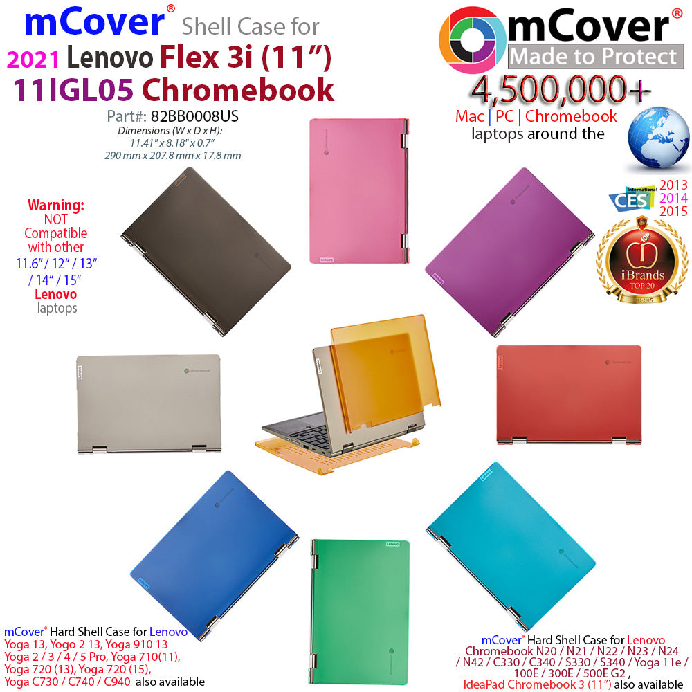 (389XX)mCover Case Compatible with 2021~2022 11.6" Lenovo Flex 3i 11IGL05 2-in-1 Chromebook Laptop ONLY (NOT Fitting Any Other Lenovo Models)
