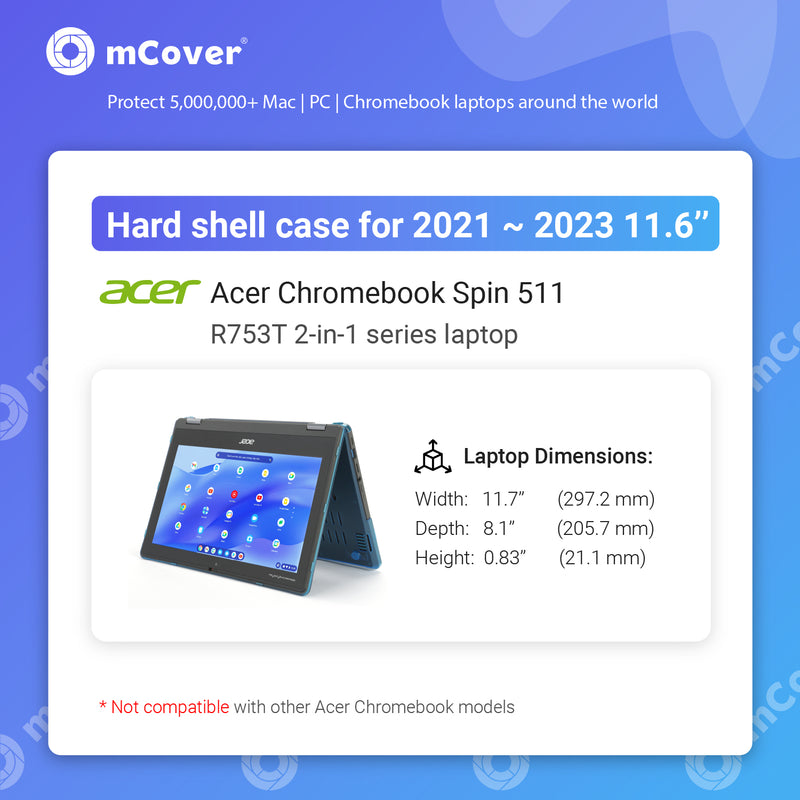 mCover Hard Case Only Compatible for 2021~2023 11.6" Acer Chromebook Spin 511 R753T Series 2-in-1 Laptop Computers (NOT Compatible with Any Other Acer Models)