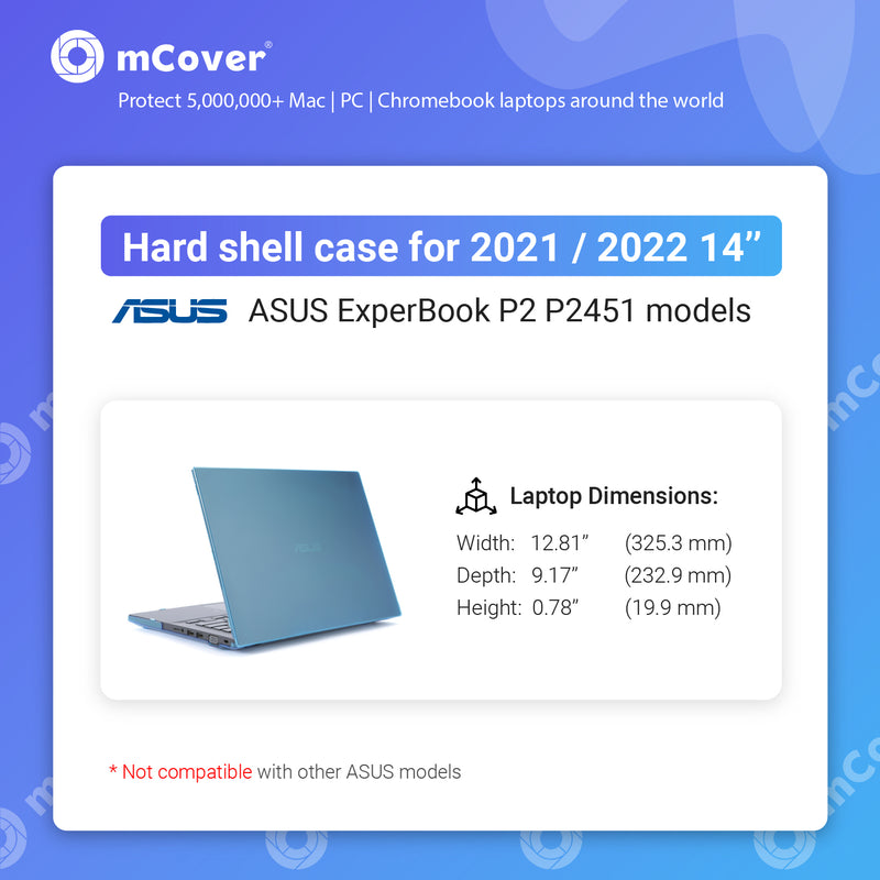 mCover Case ONLY Compatible with 2021~2022 14-inch ASUS ExpertBook P2 P2451 Series Windows Laptop Computers (NOT Fitting Any Other ASUS Models)
