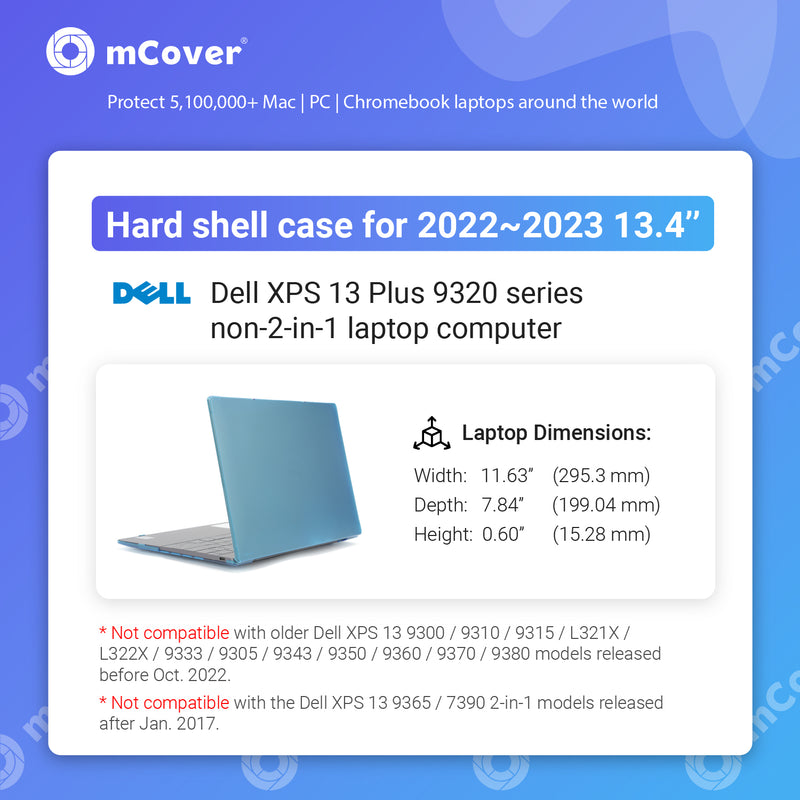 mCover Case ONLY Compatible for 2022~2023 13.4" Dell XPS 13 Plus 9320 non-2-in-1 Series Traditional Notebook Computers(NOT Fitting Other Dell Models)