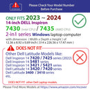 mCover Case ONLY Compatible with 2023～2024 14" Dell Inspiron 7430/7435 / 7440/7445 2-in-1 Windows Notebook Computer (NOT Fitting Any Other Dell Models)