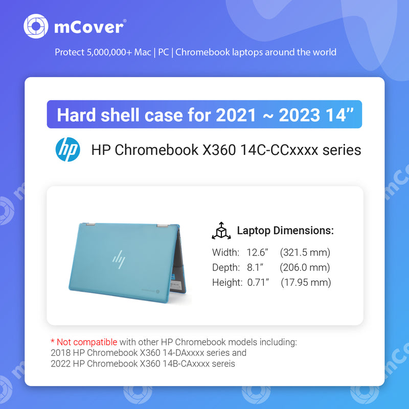 mCover Hard Case Only Compatible for 2021~2023 14" HP Chromebook x360 14C-CC0000 Series Laptop Computers (NOT Fitting Any Other HP Chromebook & Windows laptops)