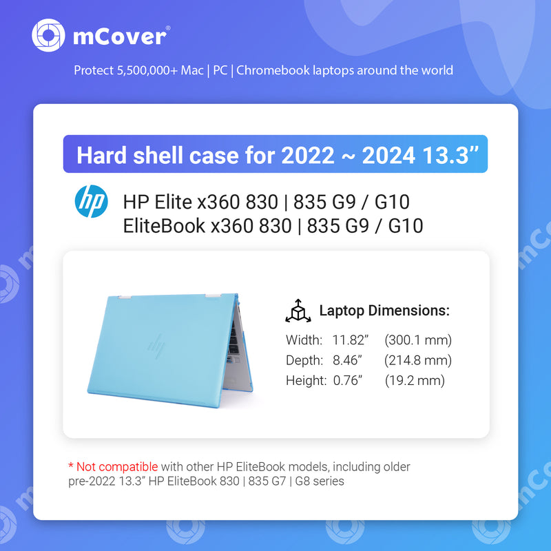 mCover Case compatible ONLY for 2022~2024 13.3" HP EliteBook 830 | 835 G9 / G10 and Elite x360 830 G9 / G10 2-in-1 Windows Laptop (NOT Fitting ANY Other HP Models)