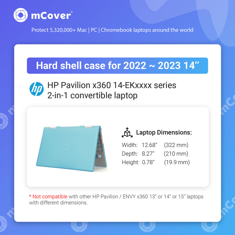 mCover Case ONLY Compatible for 2022~2023 14" HP Pavilion X360 14-EKxxxx Series 2-in-1 Convertible Laptop PC (NOT Fitting Other HP Models)