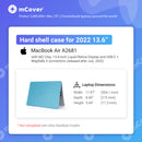 mCover Case Compatible Only with 2022 or Later 13.6” MacBook Air Laptop Computer ( Model A2681, with M2 Chip, 13.6" Liquid Retina Display, USB-C + MagSafe3 connectors )