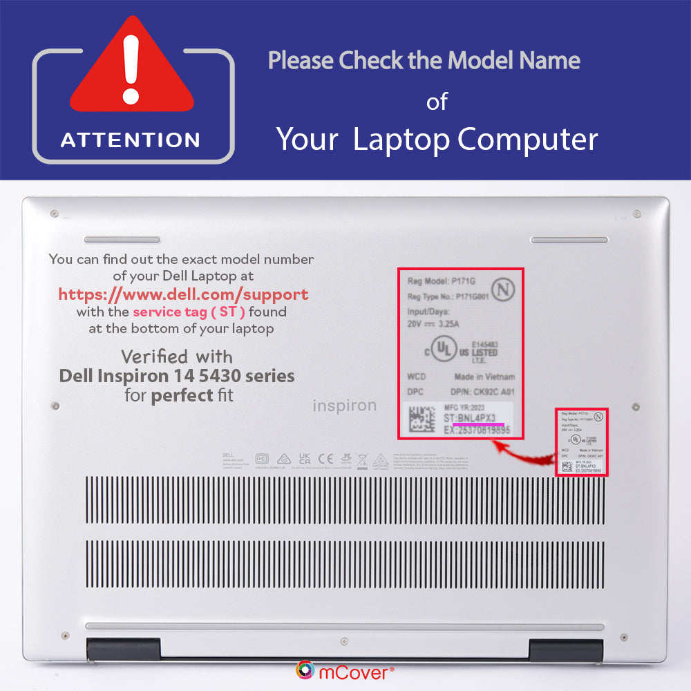mCover Case ONLY Compatible with 2023～2024 14" DELL 14 Plus DB14250 and Dell Inspiron 5430/5435 Clamshell Traditional Windows Notebook PC (NOT Fitting Any Other Dell Models)