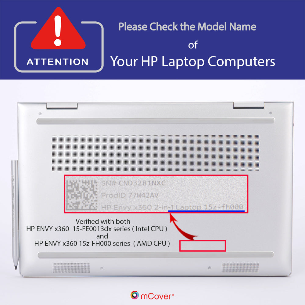 mCover Case ONLY Compatible for 2023~2024 15.6" HP Envy x360 15-FE0000 (Intel CPU) / 15-FH0000 (AMD CPU) Series Laptop (NOT Fitting Any Other HP Models)