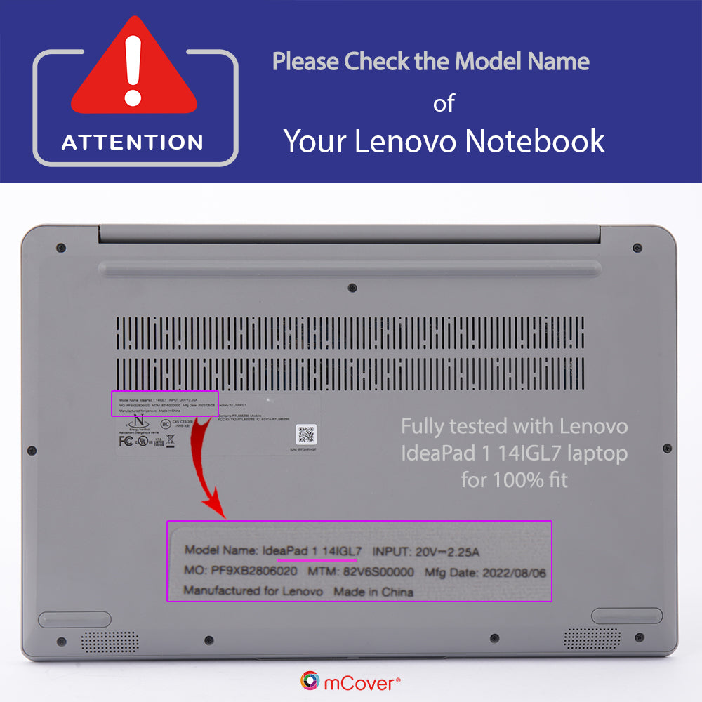 mCover Case Compatible ONLY for 2022-2024 14" Lenovo IdeaPad 1 Series(14ADA7 / 14ALC7 / 14AMN7 / 14IAU7 / 14IGL7 / 14IJL7) 14-inch Windows Laptops (NOT Fitting Any Other Models)