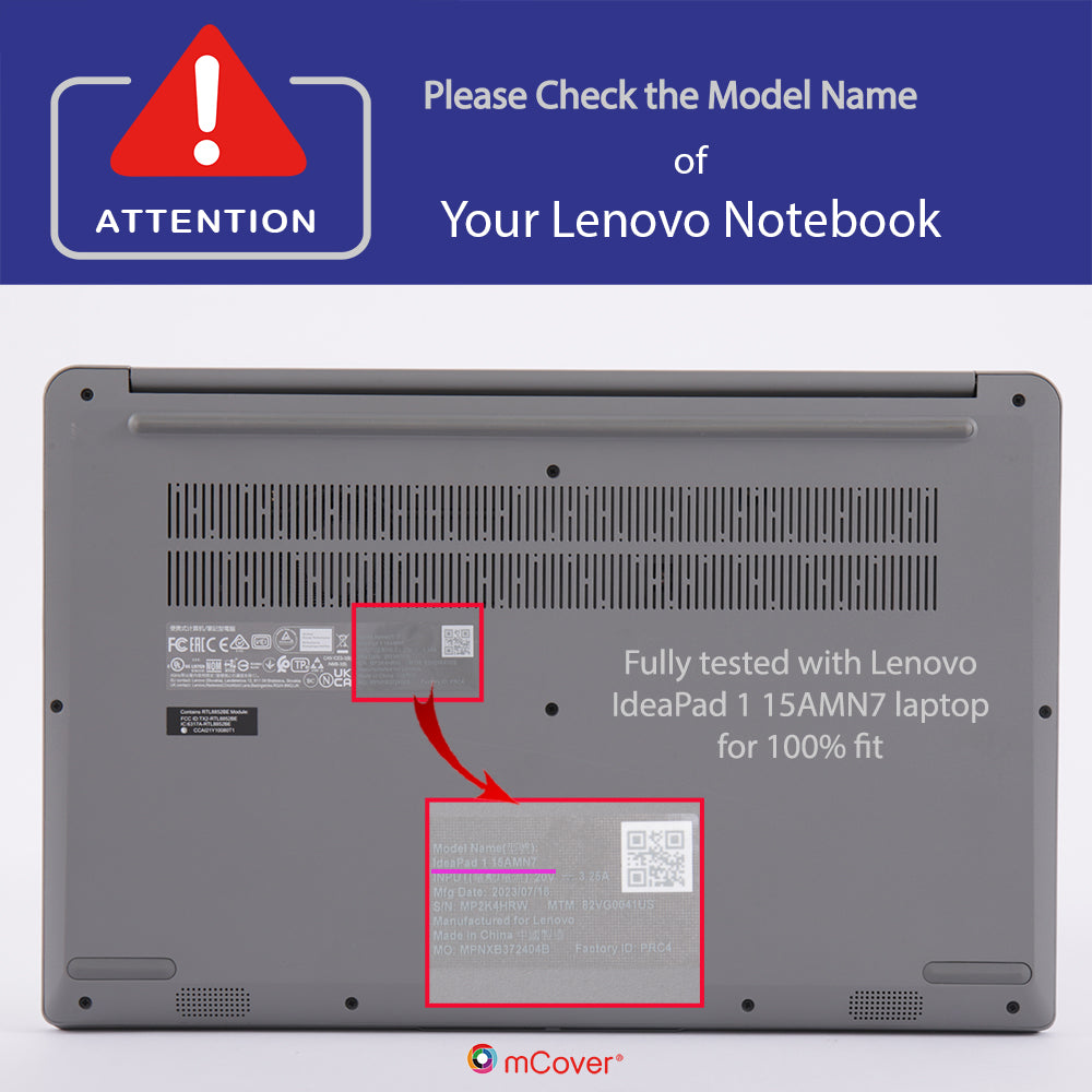 mCover Case Compatible ONLY for 2022-2025 15" Lenovo IdeaPad 1 Series (15ADA7 / 15AMN7 / 15ALC7 / 15IAU7 / 15IGL7 / 15IJL7 / 15IRU7) Windows Laptops (NOT Fitting Any Other Models)