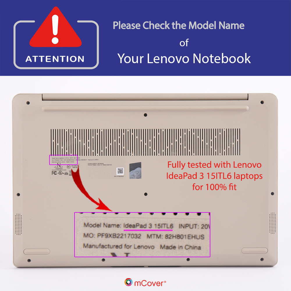 mCover Case Compatible ONLY for 2022-2024 15" Lenovo IdeaPad 3 (15ADA6 / 15ALC6 / 15ABA7 / 15ITL6 / 15IAU7) Series Windows Laptop Computers (NOT Fitting Any Other Models)
