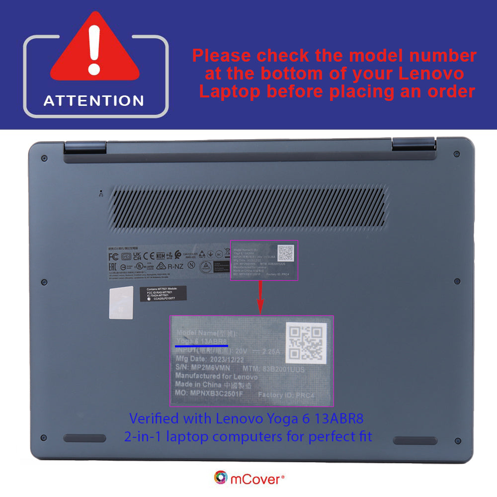 mCover case ONLY Compatible for 2022-2024 13.3" Lenovo Yoga 6 13ABR8 | 13ALC7 Series 2-in-1 Windows Notebook Computers (NOT Fitting Any Other Models)