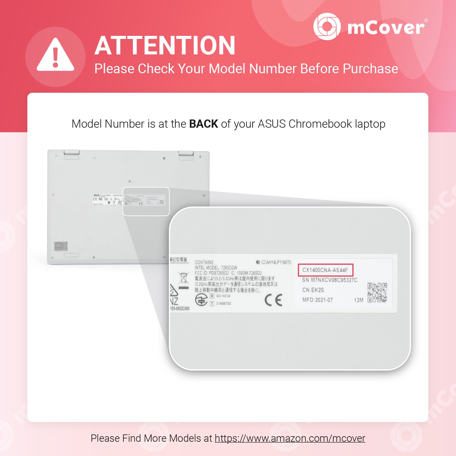 mCover Case ONLY Compatible with 2021~2023 14-inch ASUS Chromebook CX1 ( CX1400 ) Series Laptop Computers ( NOT Fitting Any Other ASUS Models )