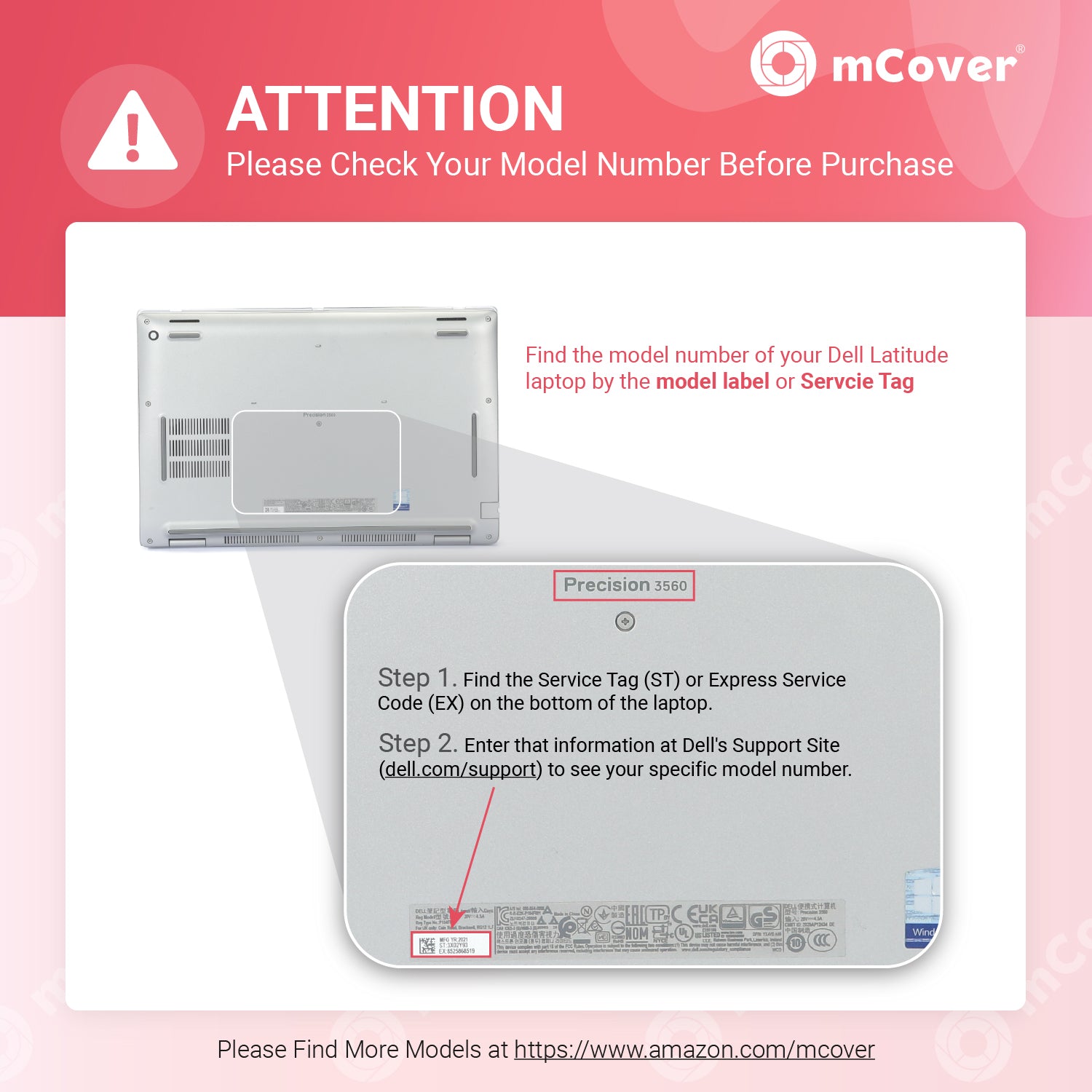 mCover Case Compatible for 2021～2025 15" Dell Precision 3560/3570 / 3580/3590 & Latitude 5520/5530 / 5540/5550 Series Windows Notebook PC (NOT Fitting Any Other Dell Models)