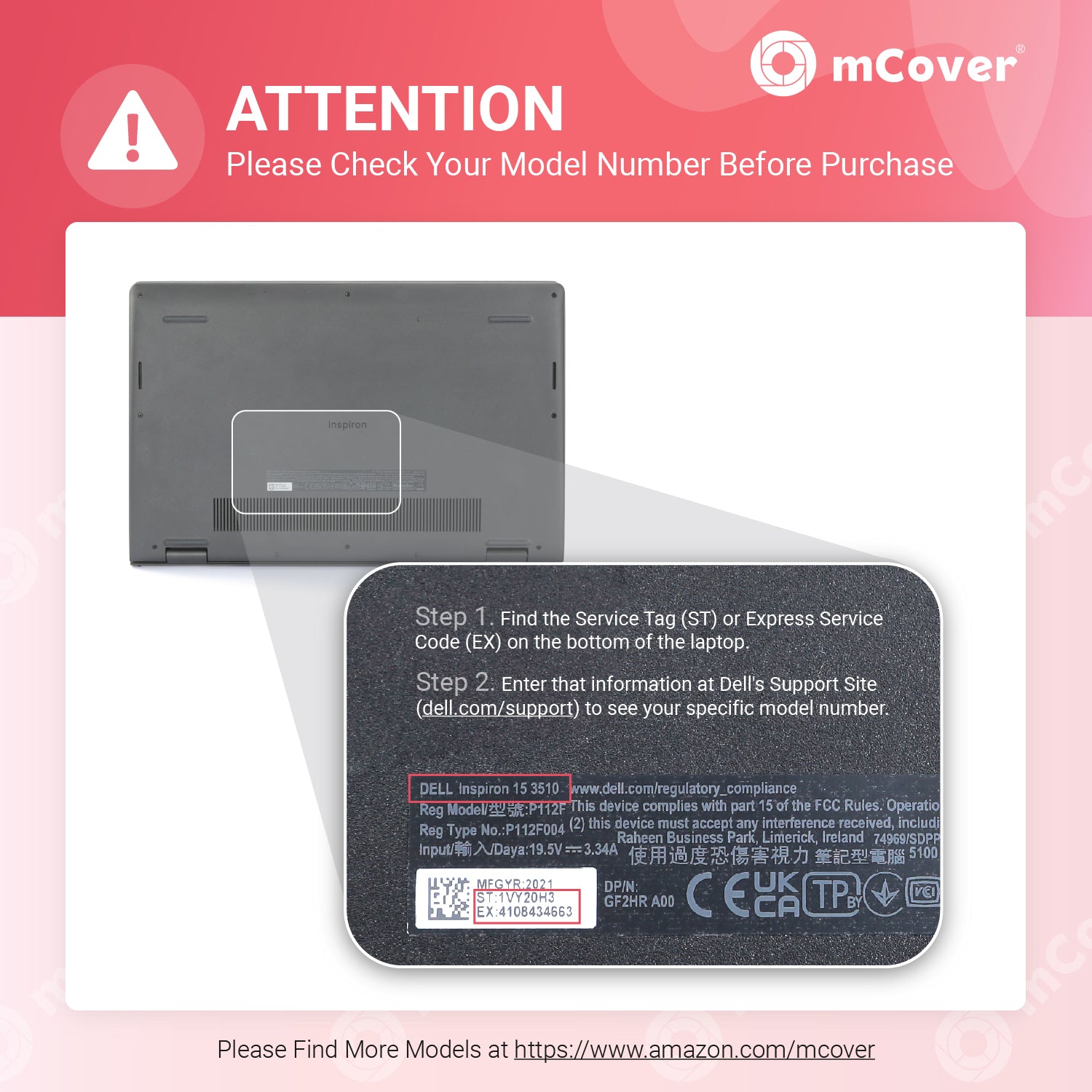 mCover Case Compatible ONLY for 2021-2024 15.6" Dell DC15250/15255 Inspiron 15 3510 3511 3515 3520 3521 3525 3530 3535Series Laptop Computer (NOT Fitting Other Dell Models)