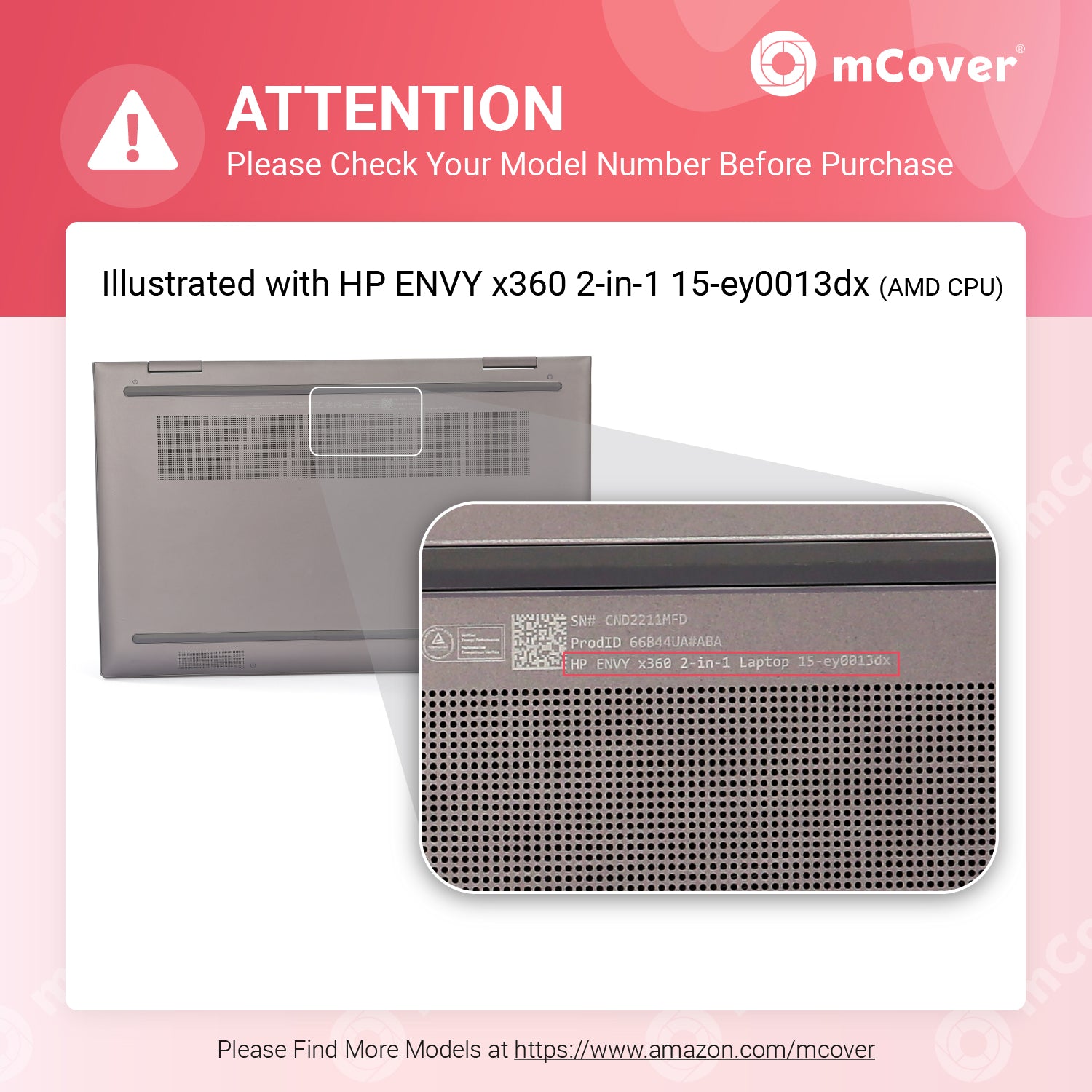 mCover Case ONLY Compatible for 2022~2023 15.6" HP Envy x360 15-EW0000 (Intel CPU) / 15-EY0000 (AMD CPU) Series Laptop (NOT Fitting Any Other HP Models)
