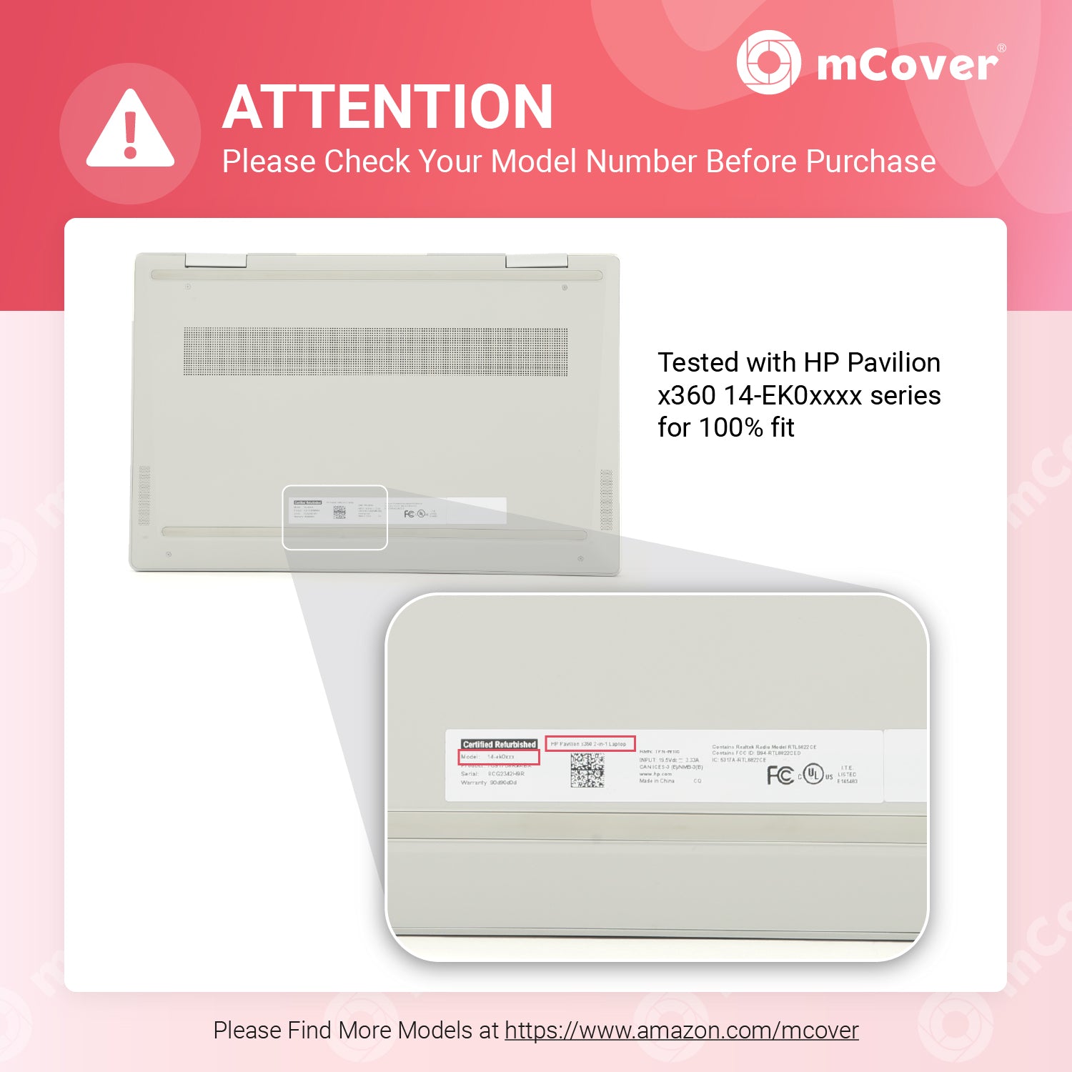 mCover Case ONLY Compatible for 2022~2023 14" HP Pavilion X360 14-EKxxxx Series 2-in-1 Convertible Laptop PC (NOT Fitting Other HP Models)