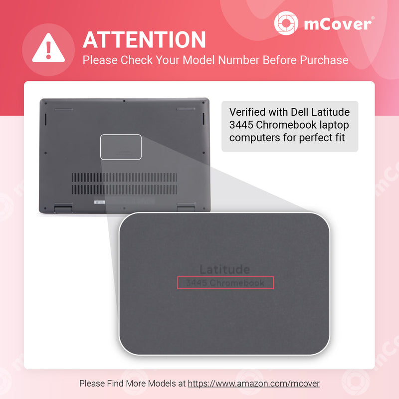 mCover Hard Case ONLY compatible for 2023 14" Dell Latitude 3445 Chromebook （with AMD CPU and 180-degree hinge Laptop Computer (NOT fitting ANY other Dell models)