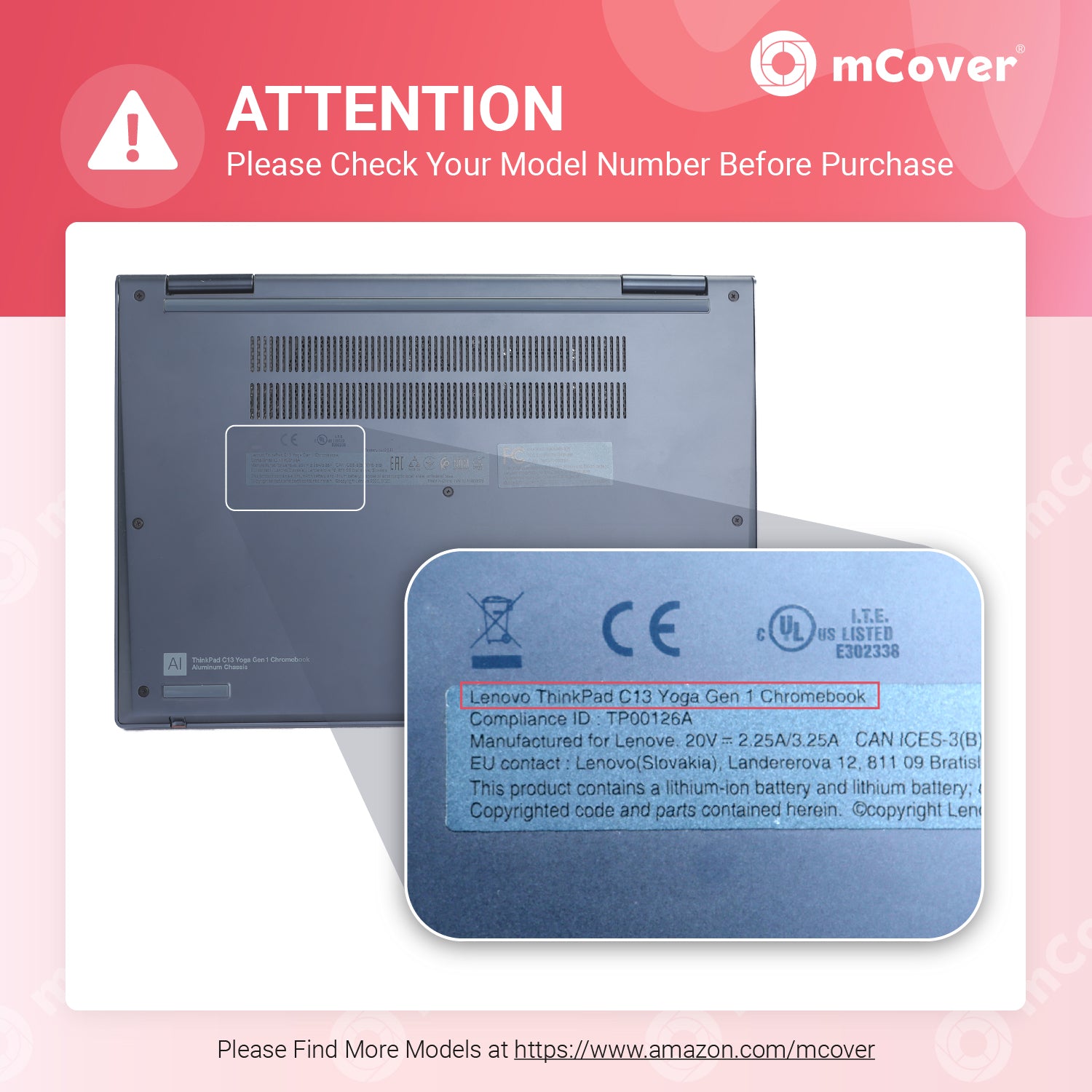mCover Case Compatible for 2021~2022 13.3" Lenovo ThinkPad C13 Yoga Gen 1 Convertible 2-in-1 Laptop Computers ONLY (NOT Fitting Other Lenovo ThinkPad Models)