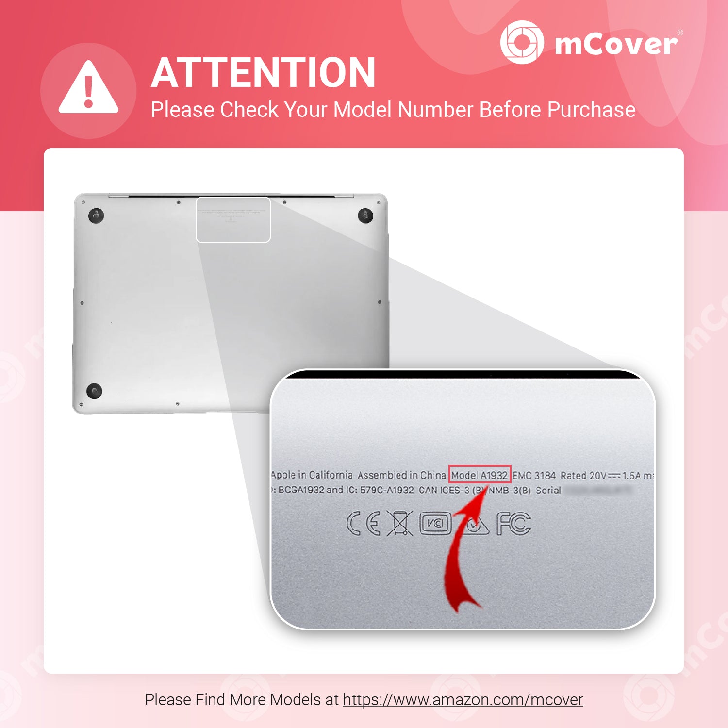 mCover Hybrid Case Compatible ONLY for 2018~2023 13.3-inch MacBook Air A2337 (M1) / A2179 / A1932 with Retina Display, Touch ID and USB-C Ports