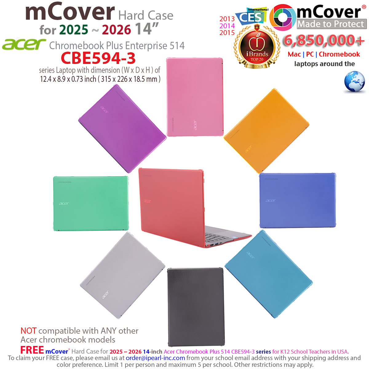mCover Case ONLY Compatible for 2025 or Newer 14-inch Acer Chromebook Plus Enterprise 514 CBE594-3 Series Laptop Computer（NOT Fitting Other Acer Models