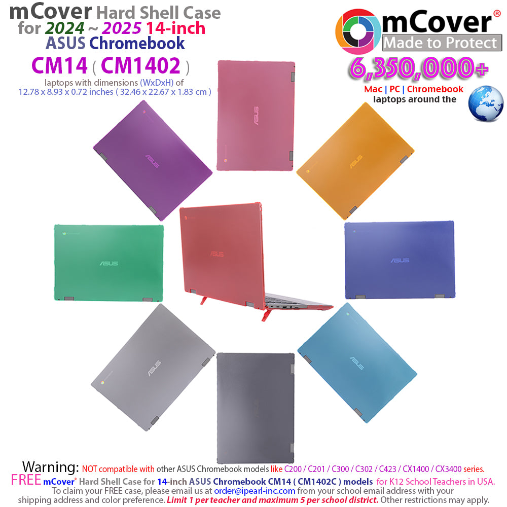 mCover Case Compatible ONLY with 2024~2025 14-inch ASUS Chromebook CM14 (CM1402c) Series Notebook Computers (NOT Fitting Any Other ASUS Models)