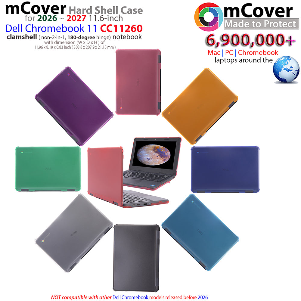 mCover Case Compatible Only for 2026+ 11.6" Dell Chromebook CC11260 Clamshell (180 ° Hinge) Educational Laptop (NOT Fitting Any Other Dell Models)