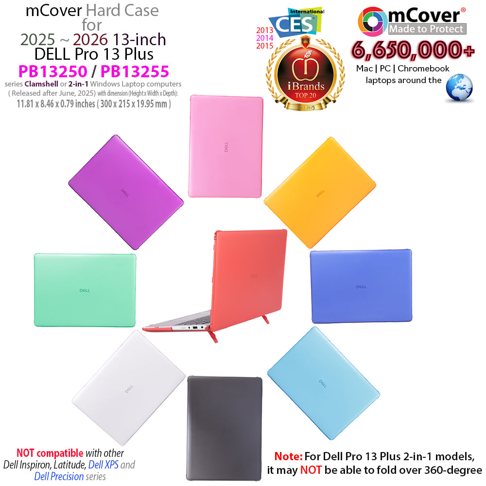 mCover Case ONLY Compatible for 2025-2026 13.3" Dell Pro 13 Plus PB13250 PB13255 Clamshell or 2-in-1 Windows PC(NOT Fitting Any Other Dell Models)