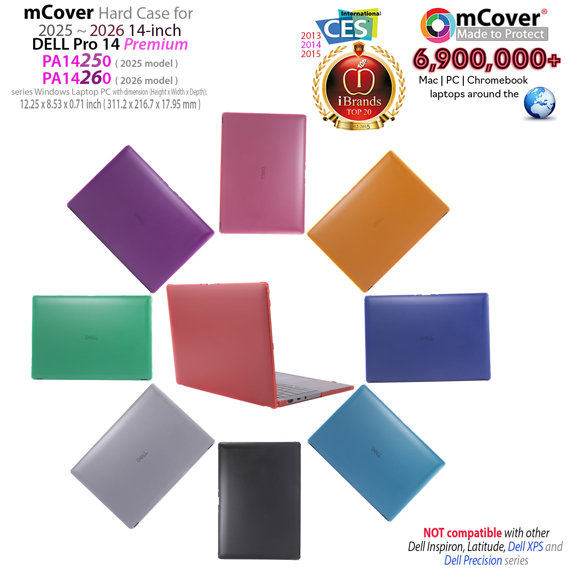 Case ONLY Compatible for 14" Dell Pro 14 Premium PA14250 (2025) / PA14260 (2026) Windows Notebook PC (NOT Fitting Any Other Dell Models)