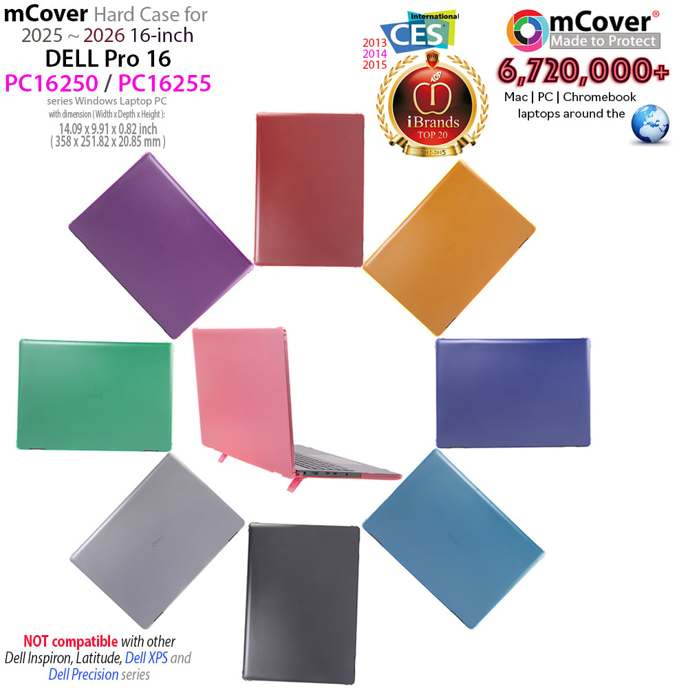 mCover Case ONLY Compatible for 2025-2026 16" Dell Pro 16 PB16250 / PB16255/ PC16250 / PC16255 Series Windows Laptop PC (NOT Fitting Any Other Dell Models)