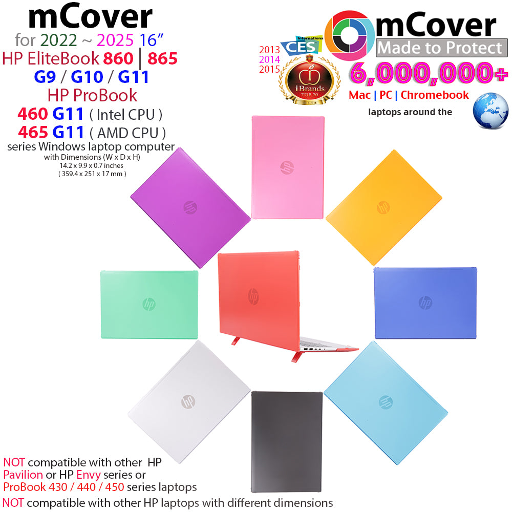 MCover Custodia In Policarbonato Trasparente Per HP ProBook 460/465 G11 Ed EliteBook 860/865 G9/G10/G11 Da 16” (2022~2025) – Protezione Anti-Graffio