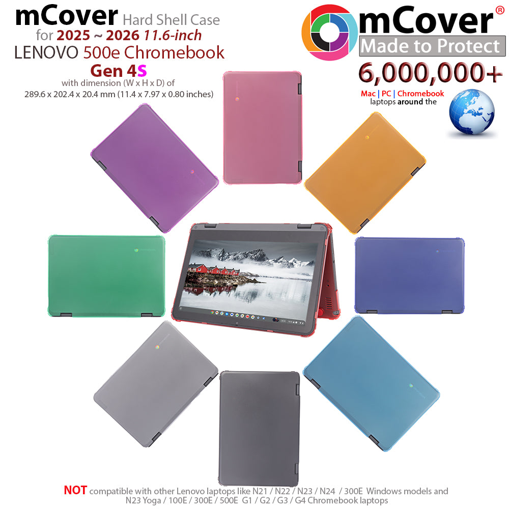 mCover Hard Shell Case Only Compatible for 2025 or Later 11.6" Lenovo 500e Chromebook Gen 4s 2-in-1 Laptop (NOT Fitting Any Other Lenovo Models)