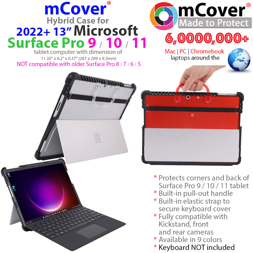 mCover Hybrid Case ONLY Compatible for 2022-2025 13" Microsoft Surface Pro 9/10 / 11 Tablet Windows PC (NOT Fitting Other Surface Tablet Models)