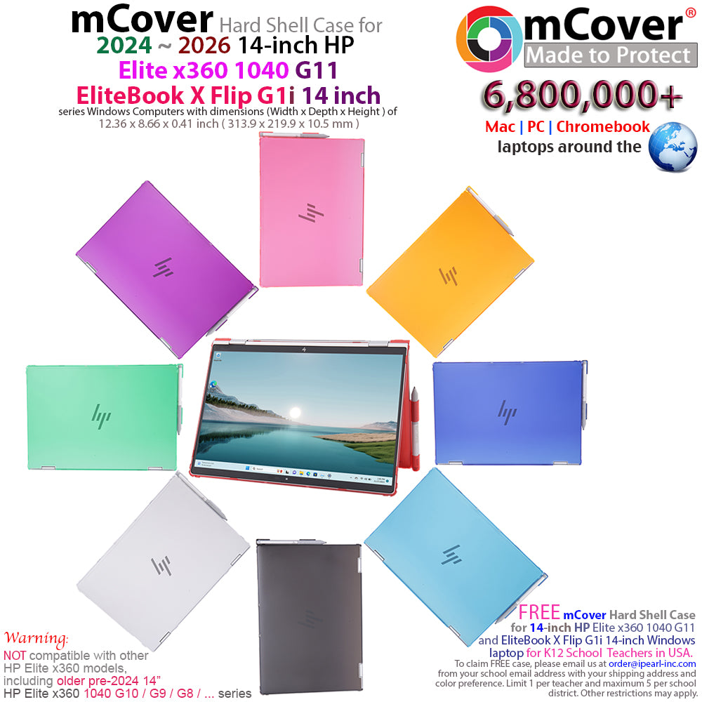 mCover Case Only Compatible for 2024~2025 14" HP Elite x360 1040 G11 2-in-1 Series AND EliteBook X Flip G1i 14-inch Windows Laptop (NOT Fitting Any Other HP Models)